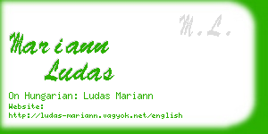 mariann ludas business card